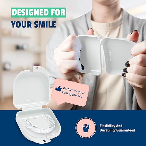 Vista 57 de Estuches de retención – Paquete de 4 surtidos – Funda protectora bucal inodoro – Ventilada e higiénica para transportar y proteger aparatos Negro