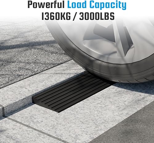 Miniatura 8 de Rampa de umbral de puerta de goma de 35 pulgadas, rampa de umbral de puerta de goma sólida antideslizante para puertas de sillas de ruedas,