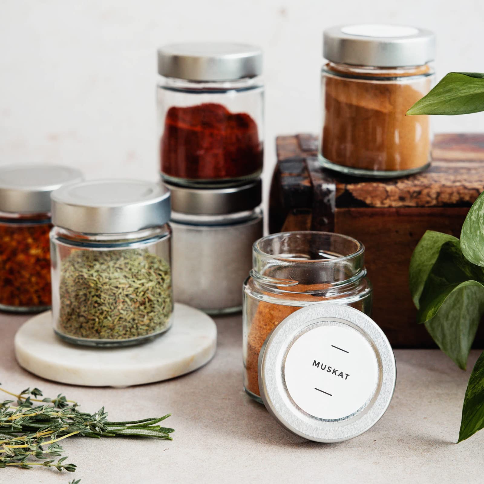 PUREGANIC Jampotten, set van 8 x 290 ml, schroefglazen met deksel, diameter 82 mm, schroefdop, geschikt als dessertpotten met deksel, kleine inmaakpotten, kruidenpotjes en nog veel meer