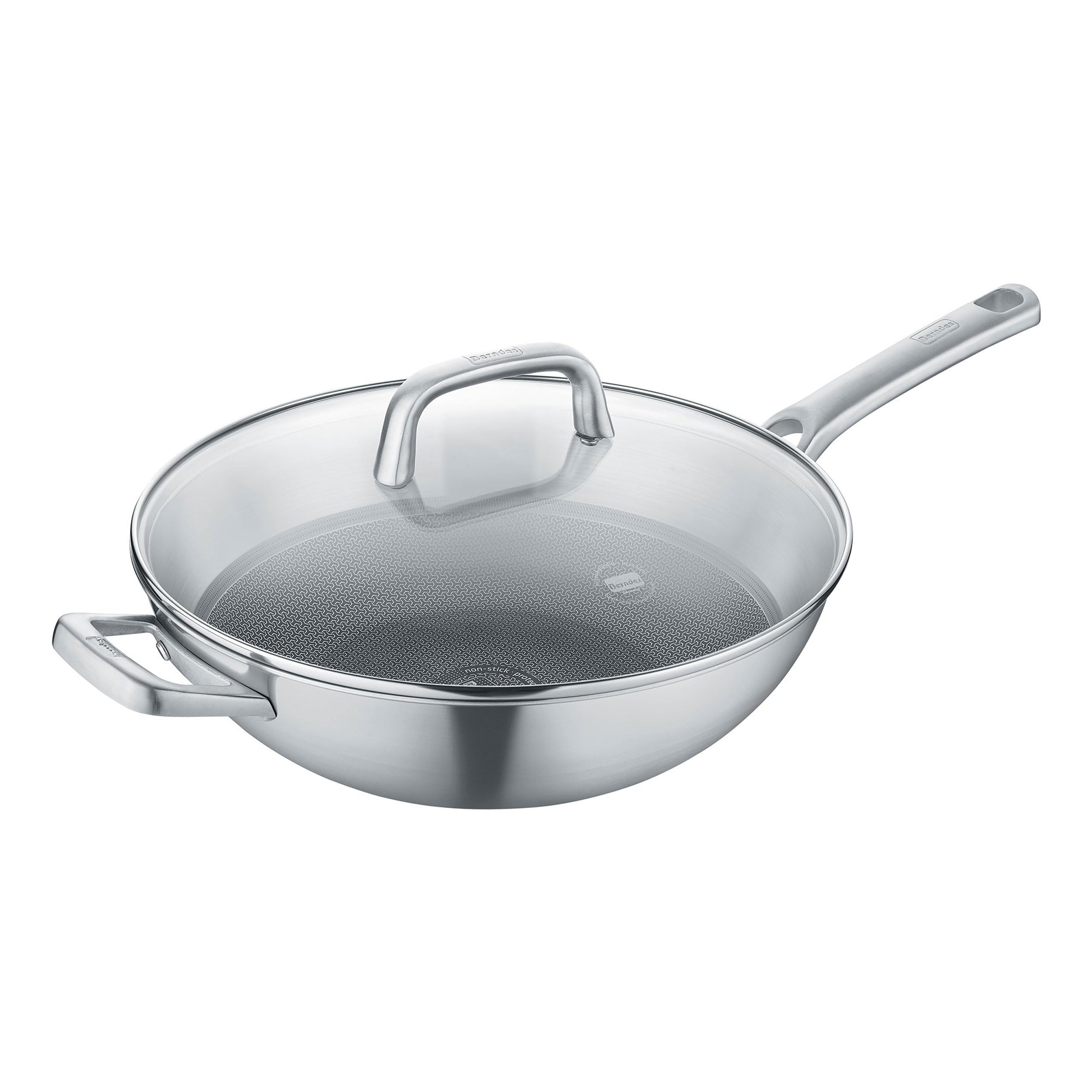 Berndes Wok Tricion Resist 32 cm, padella wok con coperchio da 5,7 l, per tutti i piani cottura, incl. induzione, rivestimento antiaderente