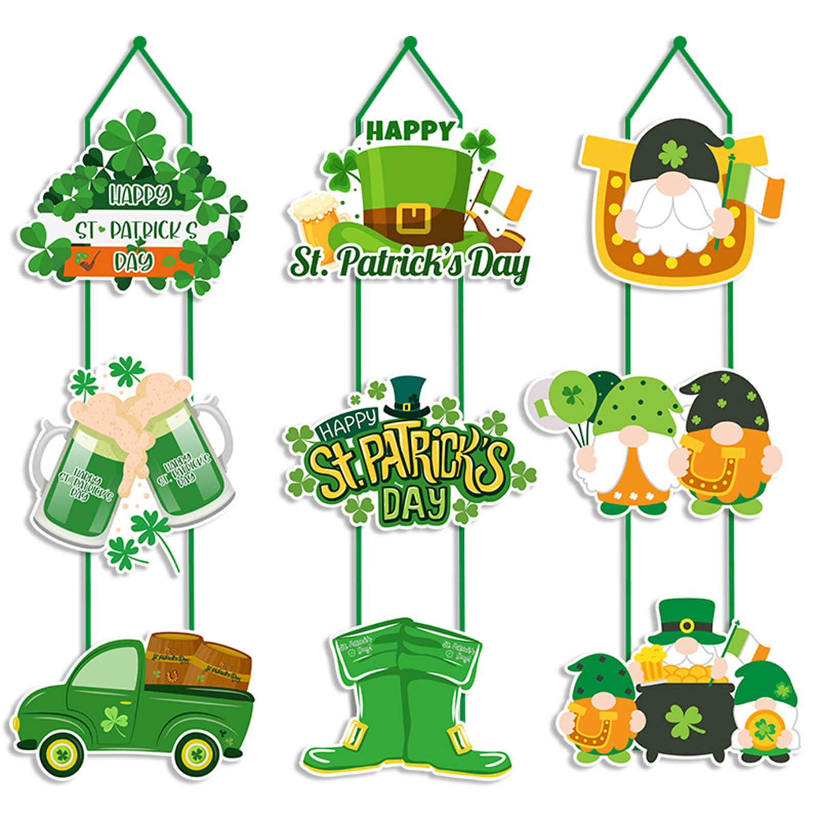 Tsophreniq Festival Shamrocks Clovers Door Hanger Hanging Ornament for Irish Festival Celebration and Party Decorations Celebration Decoration