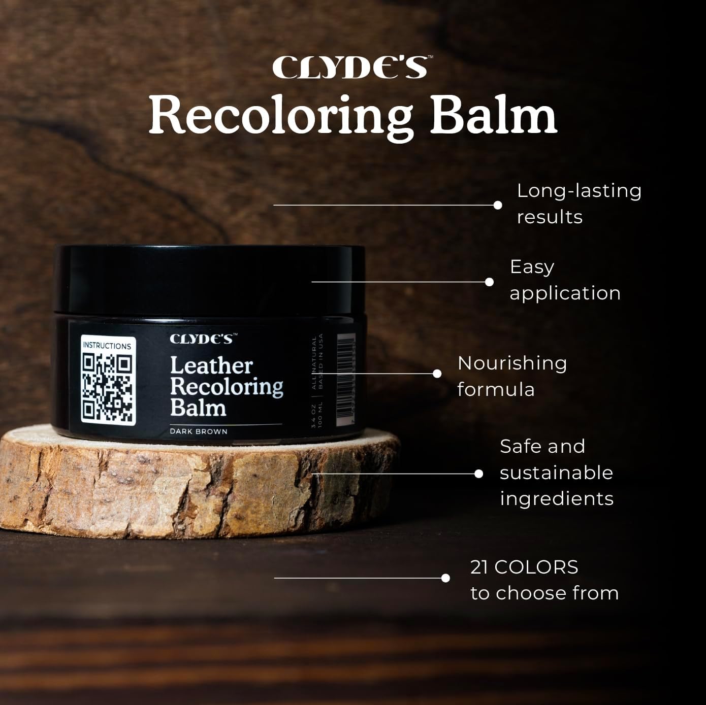 Clyde's™ Recoloring Balm | Non-Toxic Material Dye & Restorer for Furniture, Car Seats, & More | 23 Colors - Image 2