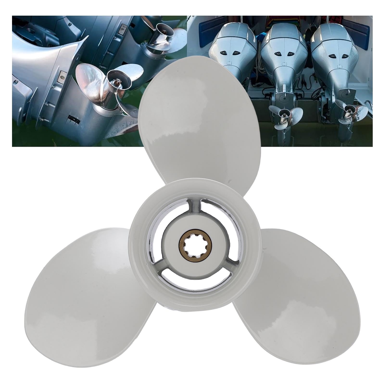 Fuoribordo Ad Alta compatibilità Design a 3 Pale per Motore Fuoribordo da 9,9-15 per per Barche