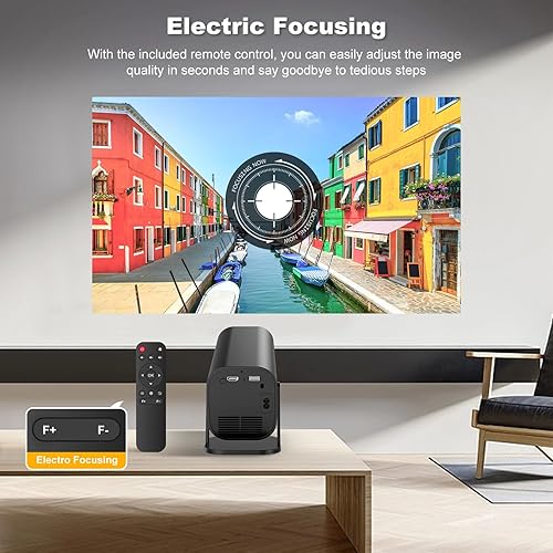 Miniatura 4 de Mini proyector de dormitorio, proyector de películas pequeñas (con Bluetooth y altavoz integrados), nativo 1080P, compatible con 4K, compatible con
