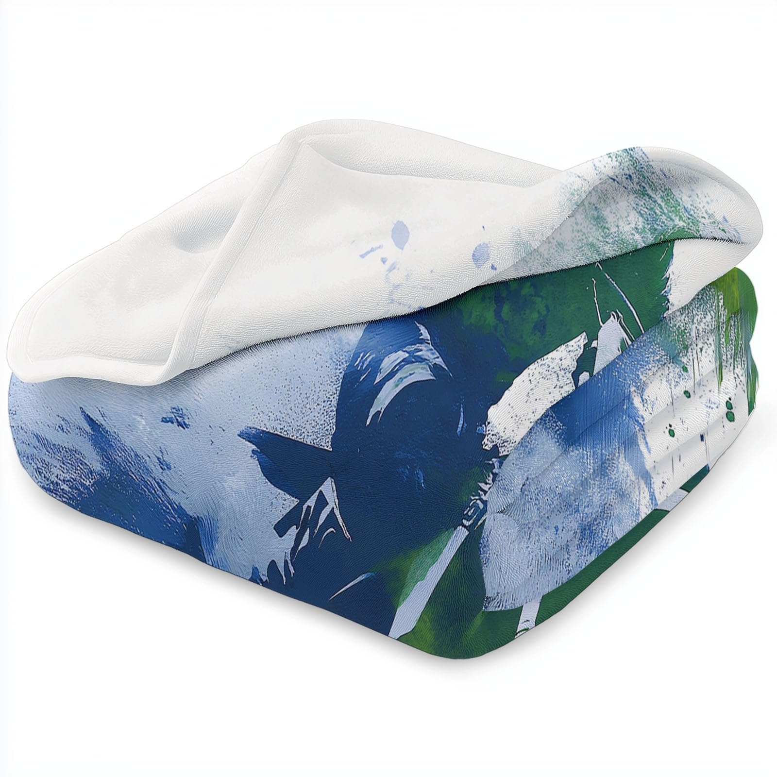 Sztuka abstrakcyjna, ultramiękki koc flanelowy, narzuta, 220 x 240 cm, pluszowy i ciepły, abstrakcyjny, zielony, niebieski, terenowy, motocykl, lekki koc na łóżko, na sofę, podróż i dla dzieci