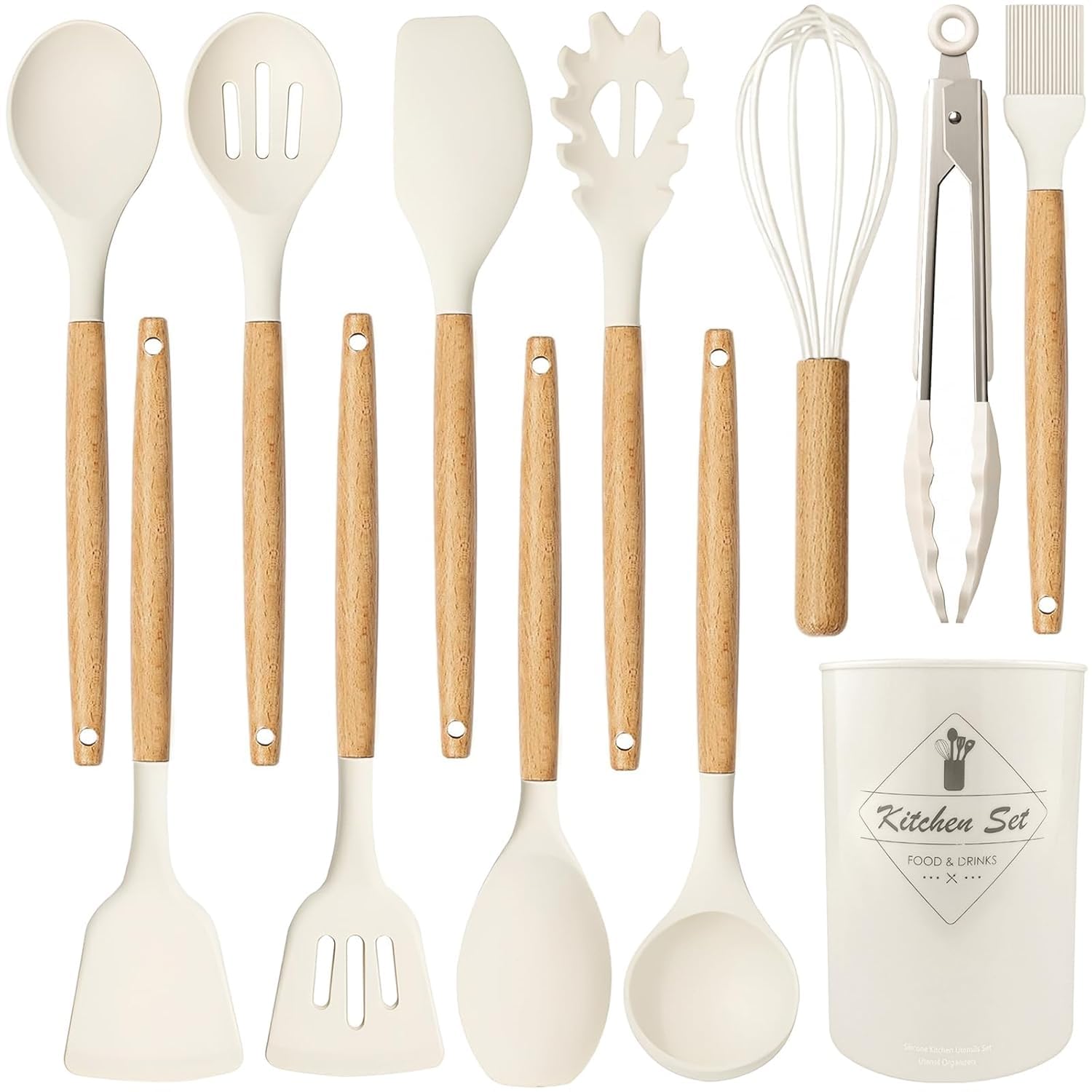 GREEVA 3 Pcs Silicone Kitchen Utensils Set, Heat Resistant Silicone Spatula Turner Set Wooden Spoons Kitchen Tools Cooking Utensils for Nonstick Cookware (3pcs Black) — Amazon image 11