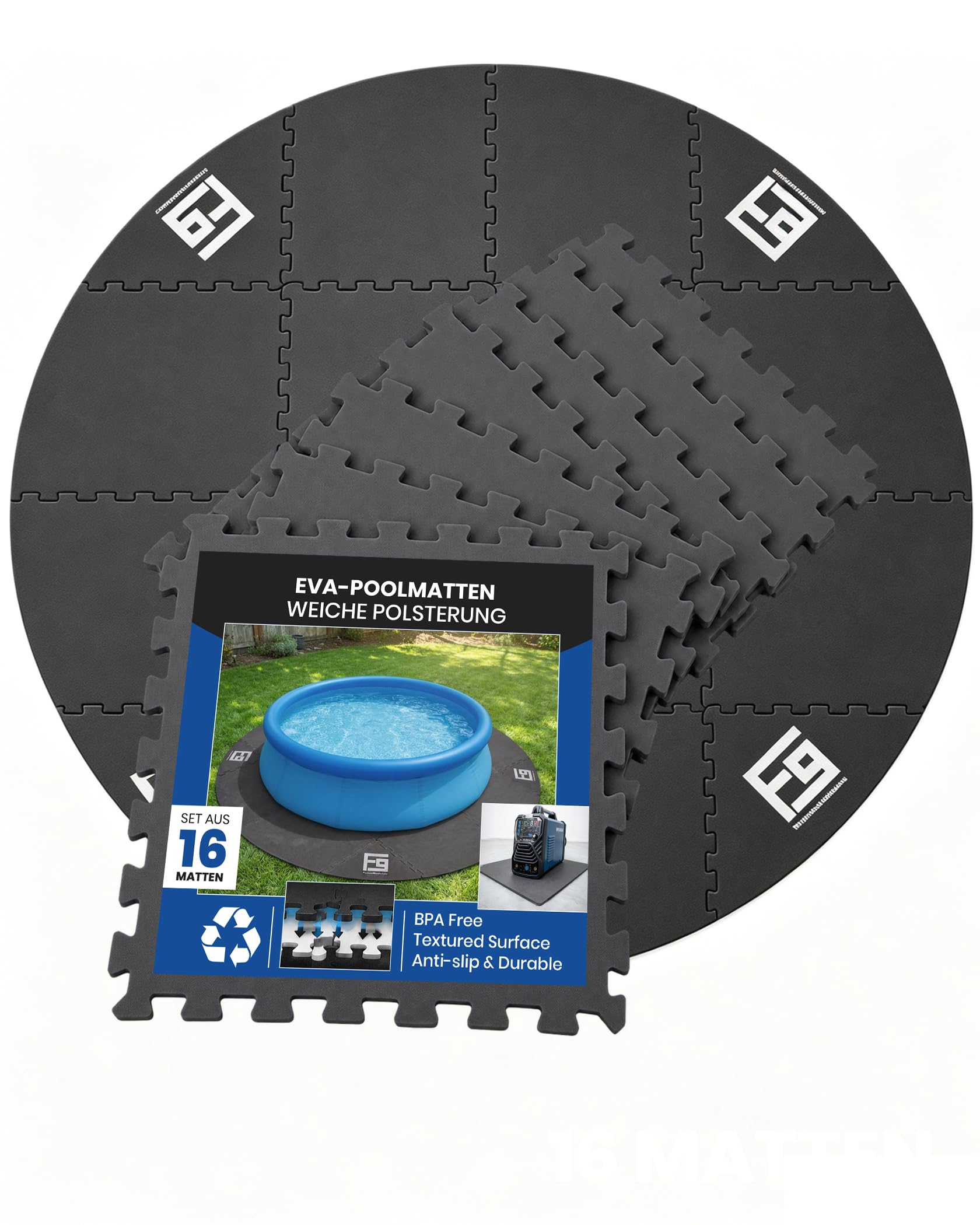 FoundGo 78inch Hot Tub Mat for Inflatable Tub 0.35" Super Thick Outside Hot Tub Base Pad Foam Pad Foundation，Anti-Slip Hot Tub Mats for Outdoor Indoor Spa Pool
