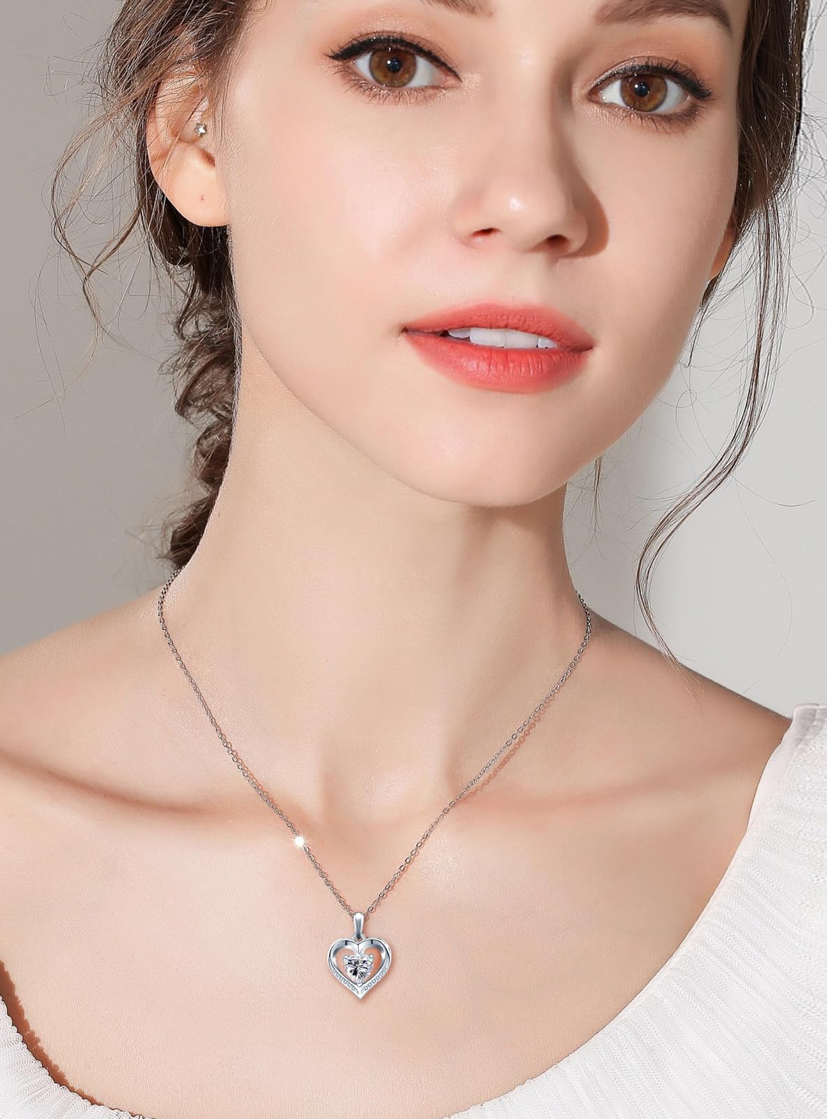 Collana da donna, collana a cuore, gioielli, ciondolo a forma di cuore, Natale, festa della mamma, regalo per mamma, San Valentino, anniversario, matrimonio, compleanno, donna, fidanzata