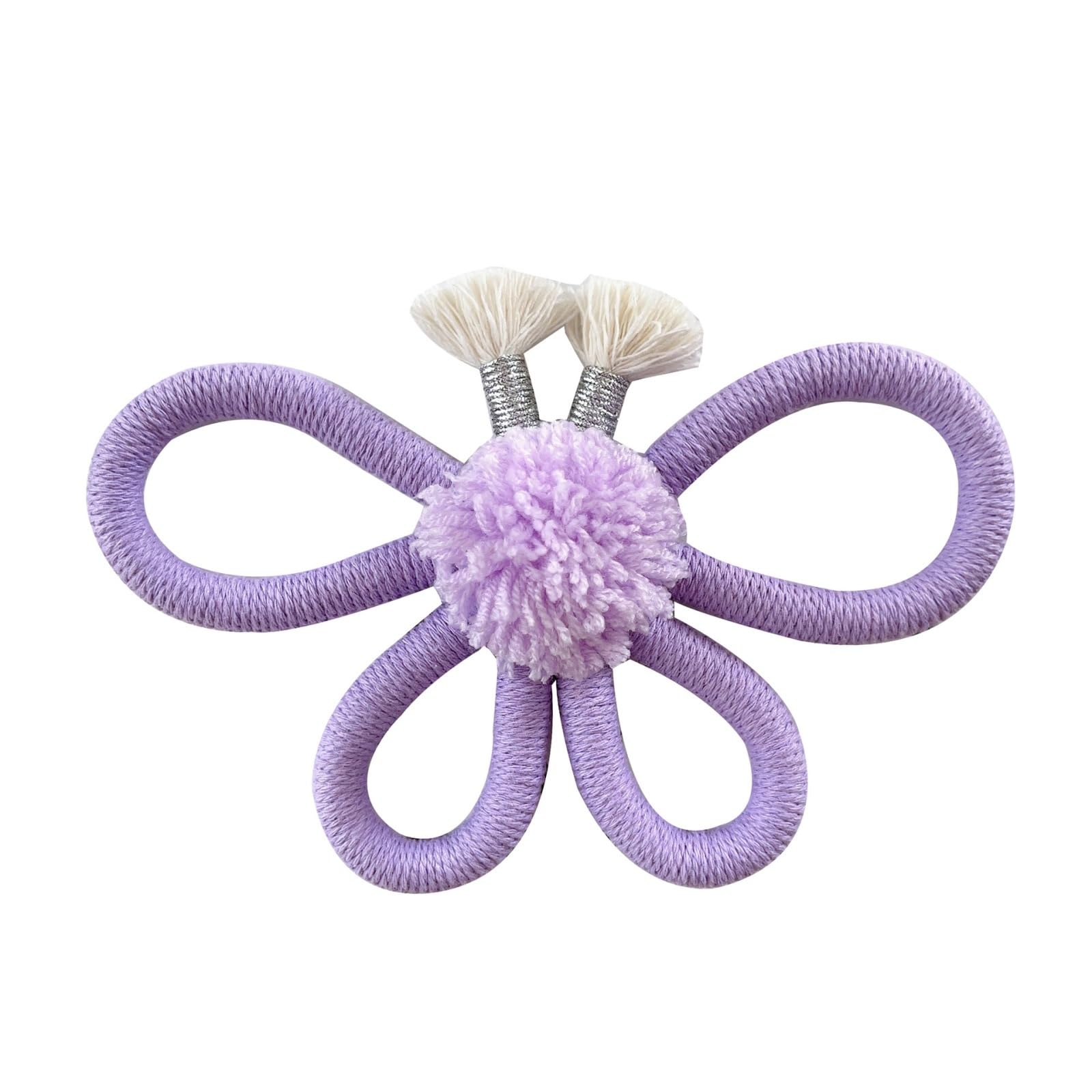 Himscev Purple Boho Woven Wall Art - Charming Floral Decor For Nursery And Bedroom