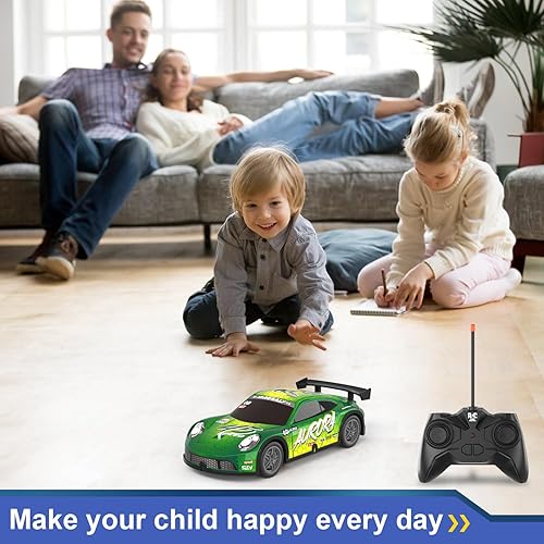 Miniatura 6 de Auto de control remoto, escala 122, juguete de carreras iluminado, auto RC para niños con luces LED geniales, juguetes de autos RC Hobby, regalos de