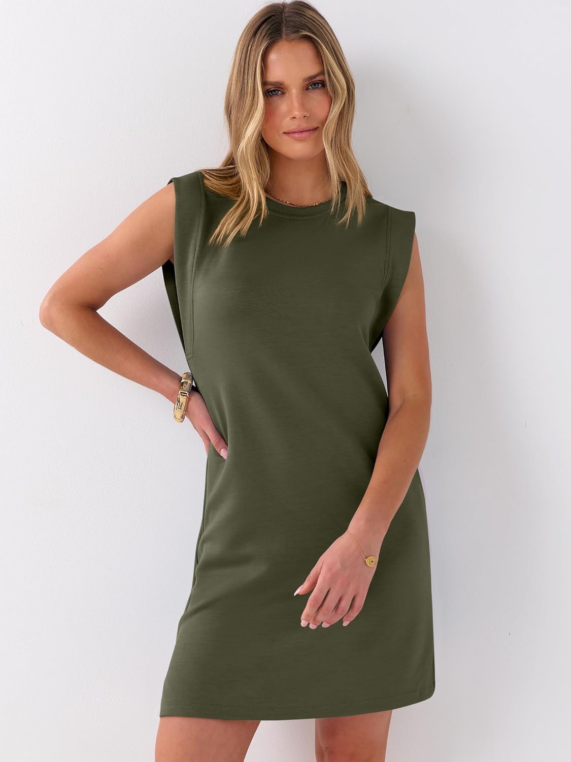 ANRABESS Summer Dresses for Women 2026 Casual Crewneck Sleeveless Split Wrinkle-Free Mini Dress Beach Vacation Short Sundress - Image 7