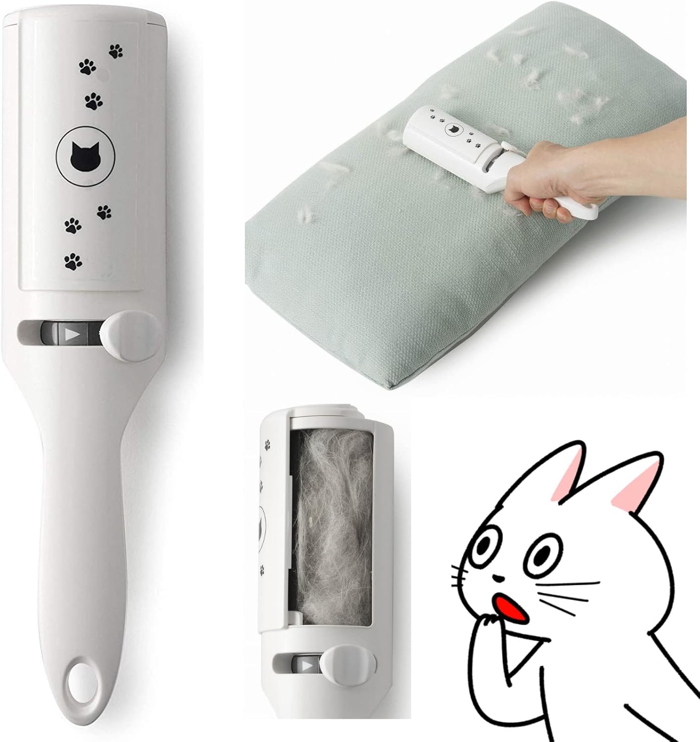 Necoichi Purrfection Neat  Easy Cat Hair Pet Hair Remover, Textured microfibers Trap Fur  lint Fast, Made in Japan