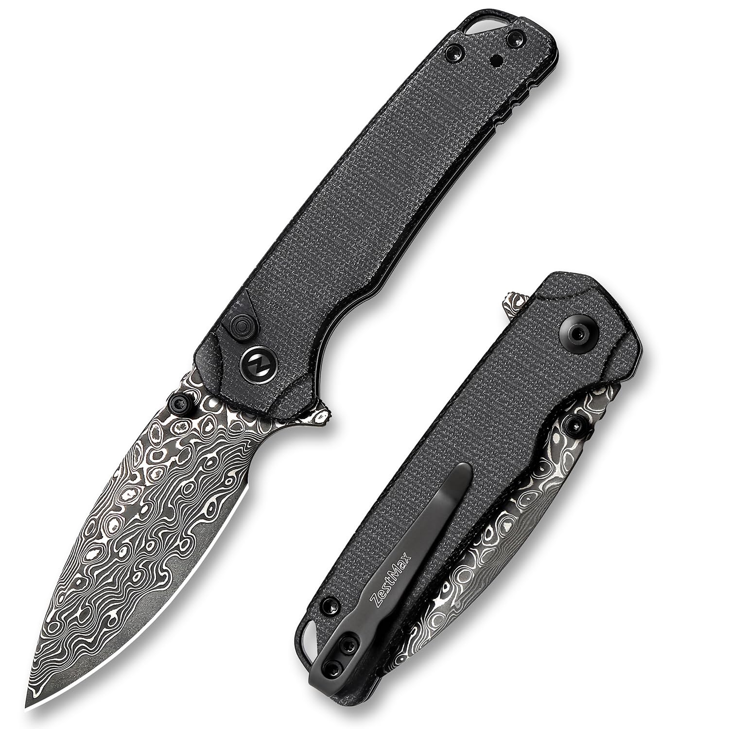 Amazon.com : ZestMax Damascus Folding Pocket Knife, 2.99