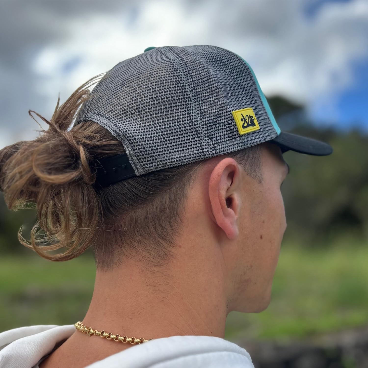 Dein Lieblingsangler DLA Gamba Gang Trucker Cap, Türkis/Schwarz | Angler Kappe, Unisex Snapback, Mesh-Einsatz, Hochwertiges Polyester
