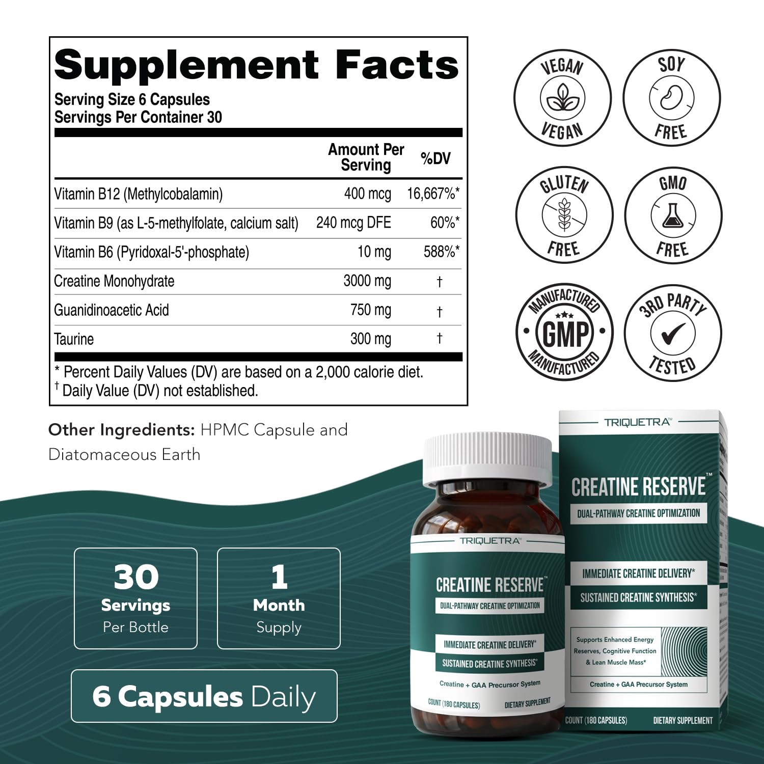 Creatine Reserve™ - Creatine Monohydrate Plus GAA for Mind, Muscle & Energy Support - Dual Pathway Delivery Creatine Supplement for Women & Men - Active B Vitamins & Taurine, Non-GMO (1 month supply) — Amazon image 8
