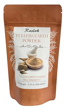 100% Pure Fullers Earth Powder | Multani Mitti Organic for Face | No Added Fragrance | Natural Face Mask Mud Mask Pack 3.52 oz. | Multani Matti Powder | Indian Healing Clay
