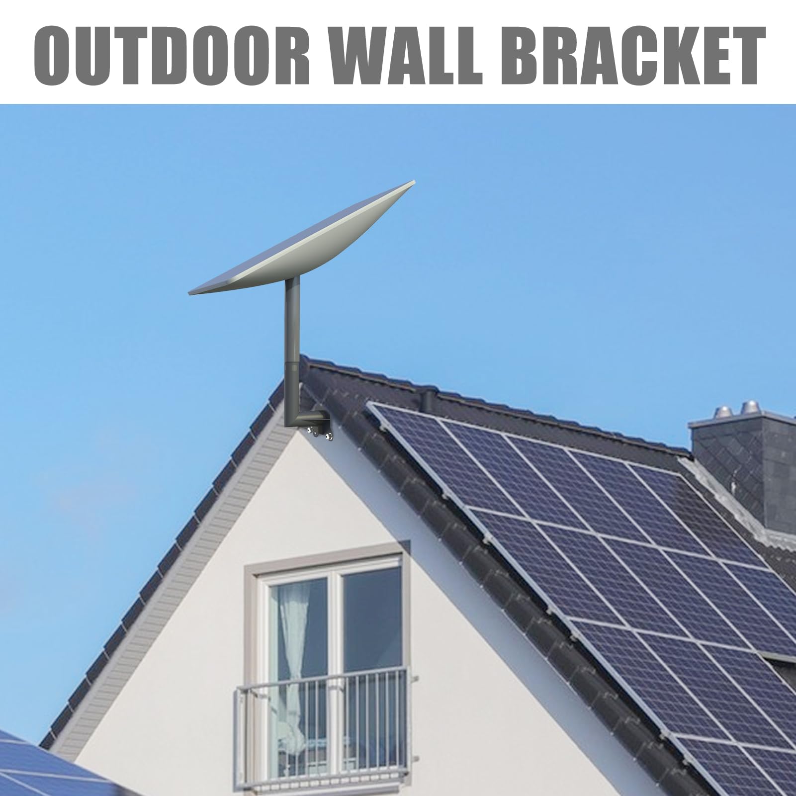 Support de parabole satellite, mât d'antenne support de tube pour parabole, support mural pour antenne satellite, support mural extérieur, accessoire (A)