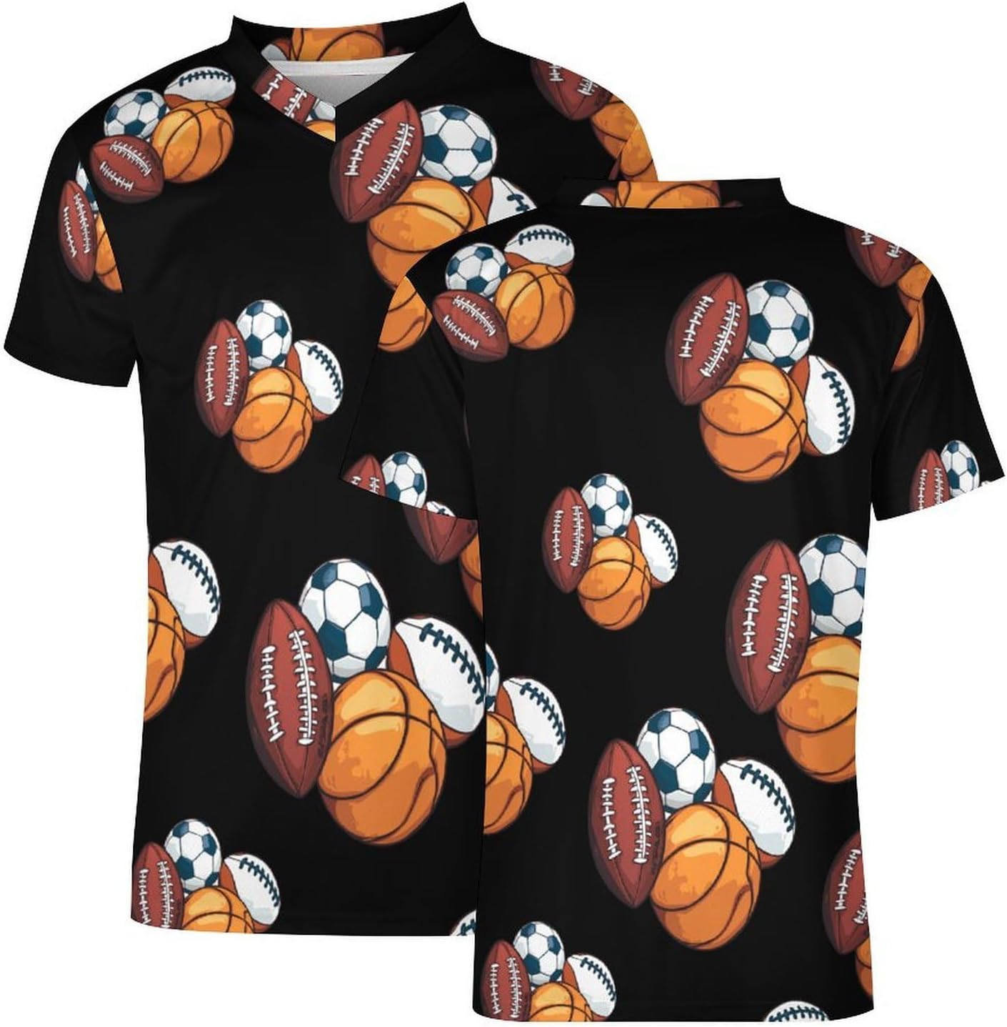 Sports Baseball Soccer-Football Mens V Neck Soccer Jersey Quick Dry Breathable Short Sleeve T Shirt Sports Football Tops 5X-Large
