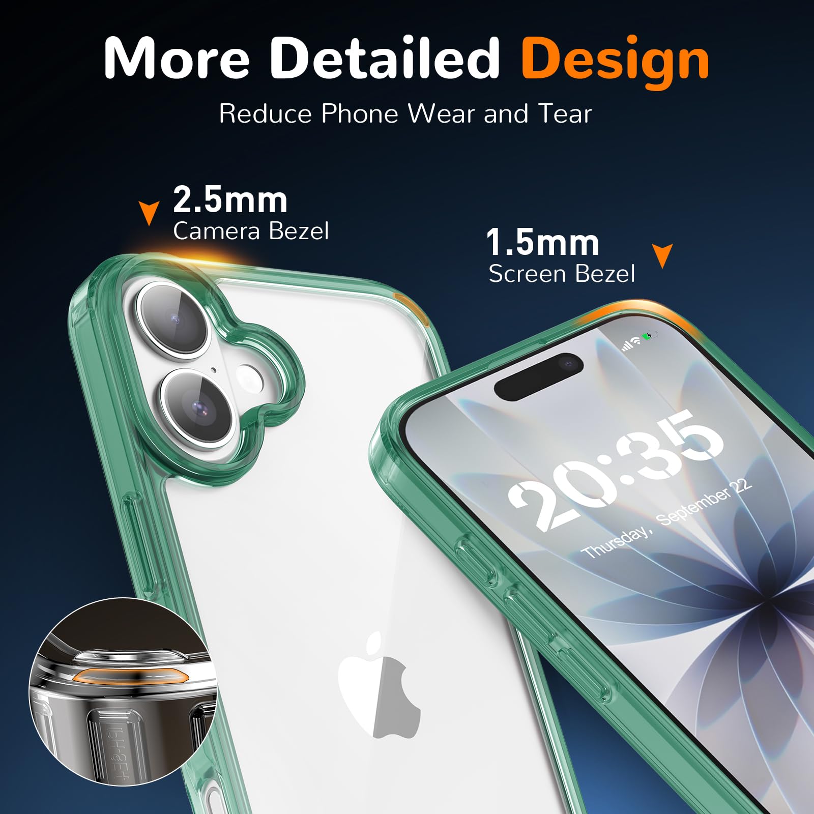 Clear Case for iPhone 15, Ultra Thin, Shockproof TPU Cover, Anti-Yellowing, Crystal Clear, Phone Case for Apple iPhone 15 - Clear — view 11