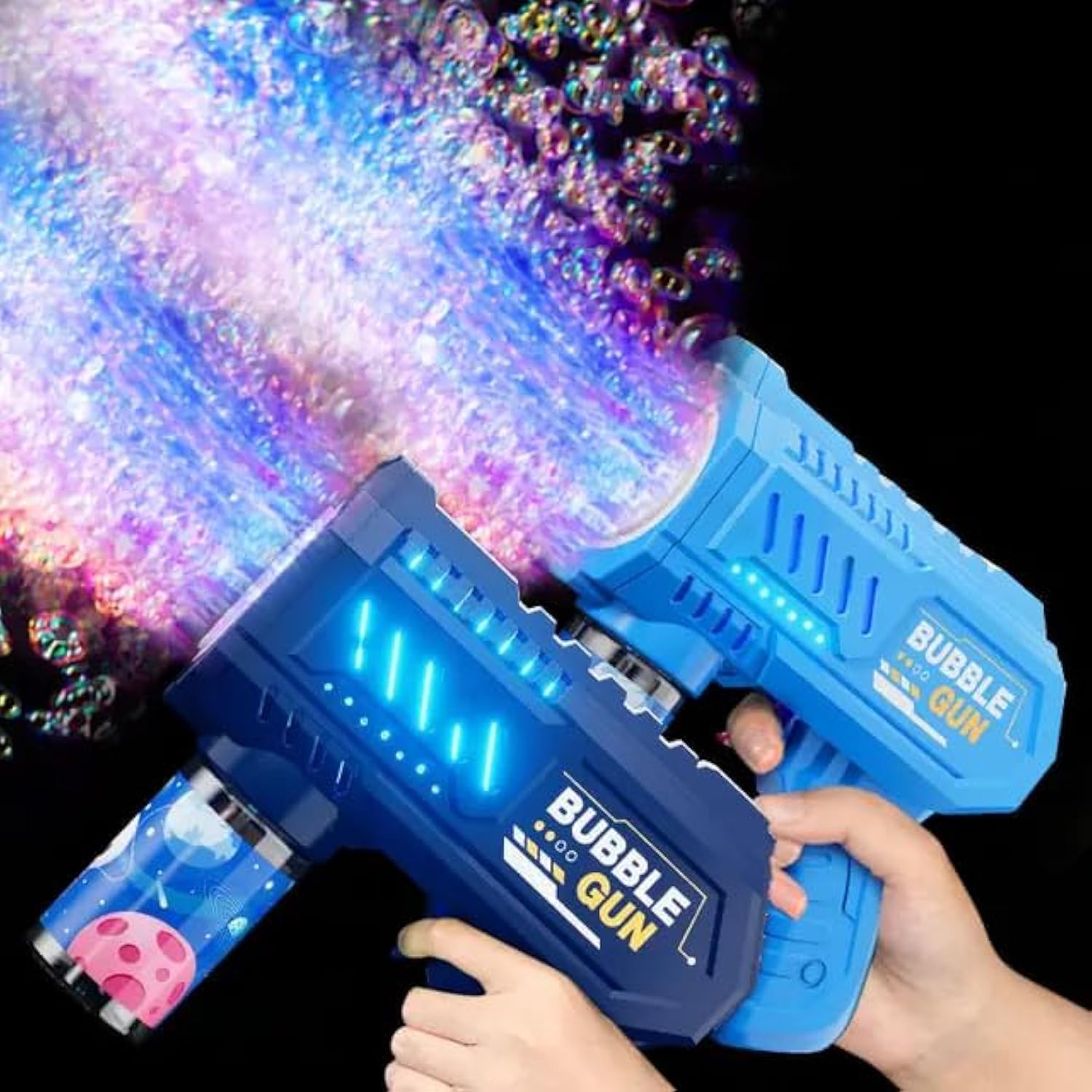 Automatic Bubble Machine Gun with Lights, Electric Bubble Maker for Kids & Adults,Summer Fun Toy for Parties & Event, bubble liquid inluded