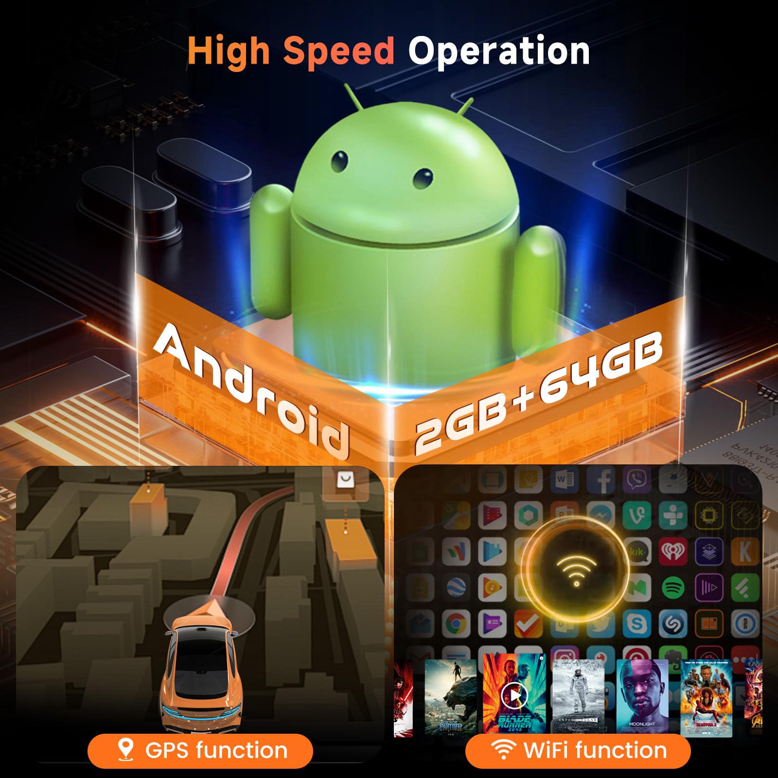 Amazon.co.jp: 2G+64G 10.1インチ Android 1DIN 回転式縦型タッチ