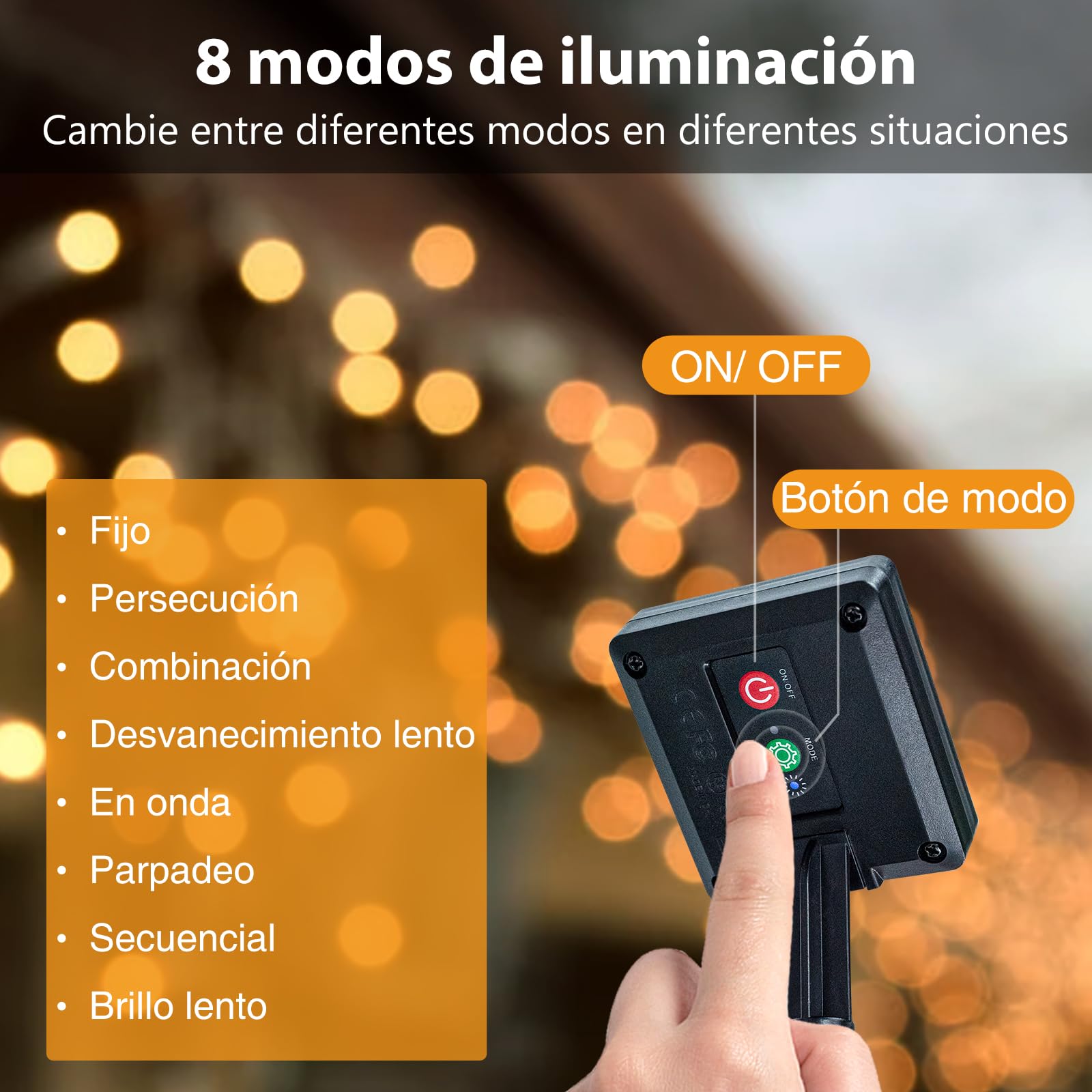 Peasur Guirnaldas Luces Exterior Solar - 3 Pack 12+2M/120LED Luces Solares LED Exterior Jardin Luz Navidad Exteriors Solares Luz Solar Exteriors Jardin Cadena para Exteriores Decoracion Arbol, Cálido