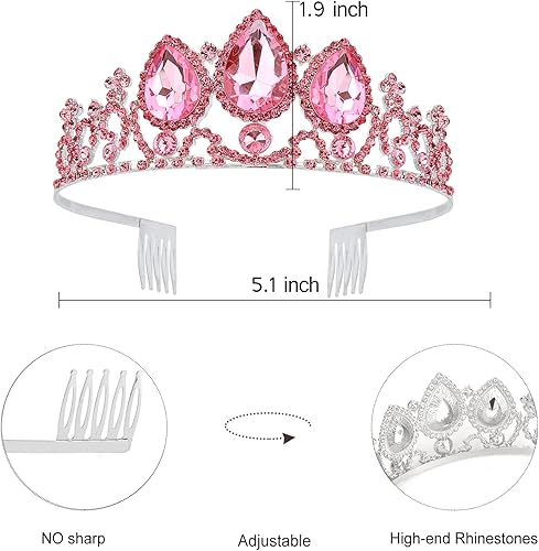 Miniatura 7 de Tiara coronas para mujeres y niñas, tiaras elegantes de corona de princesa para mujeres, nupciales, bodas, bailes, cumpleaños, cosplay, Halloween