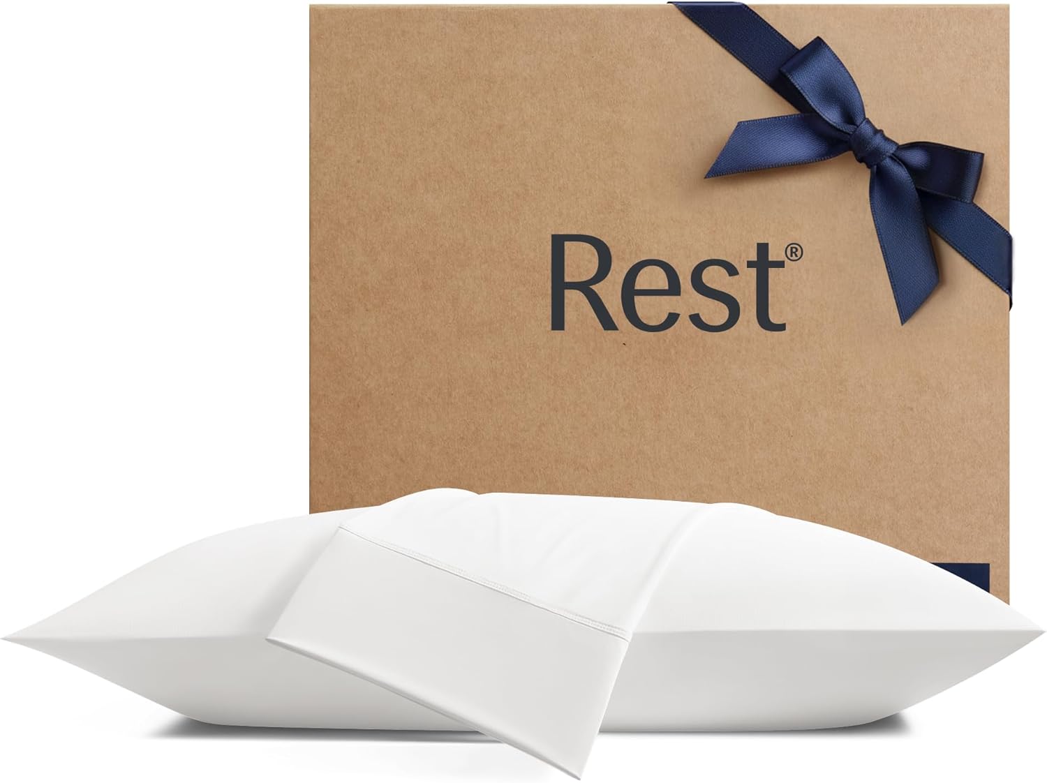 REST® Evercool®+ Cooling Pillowcases Standard - 2 Pillowcases for Sensitive Skin, Silver Infused Fabric for Hygienic Sleep, Silky Smooth for Curly Hair, High Elastic for Snug Fit (19x29 inches) Arctic White Standard (2 pcs)