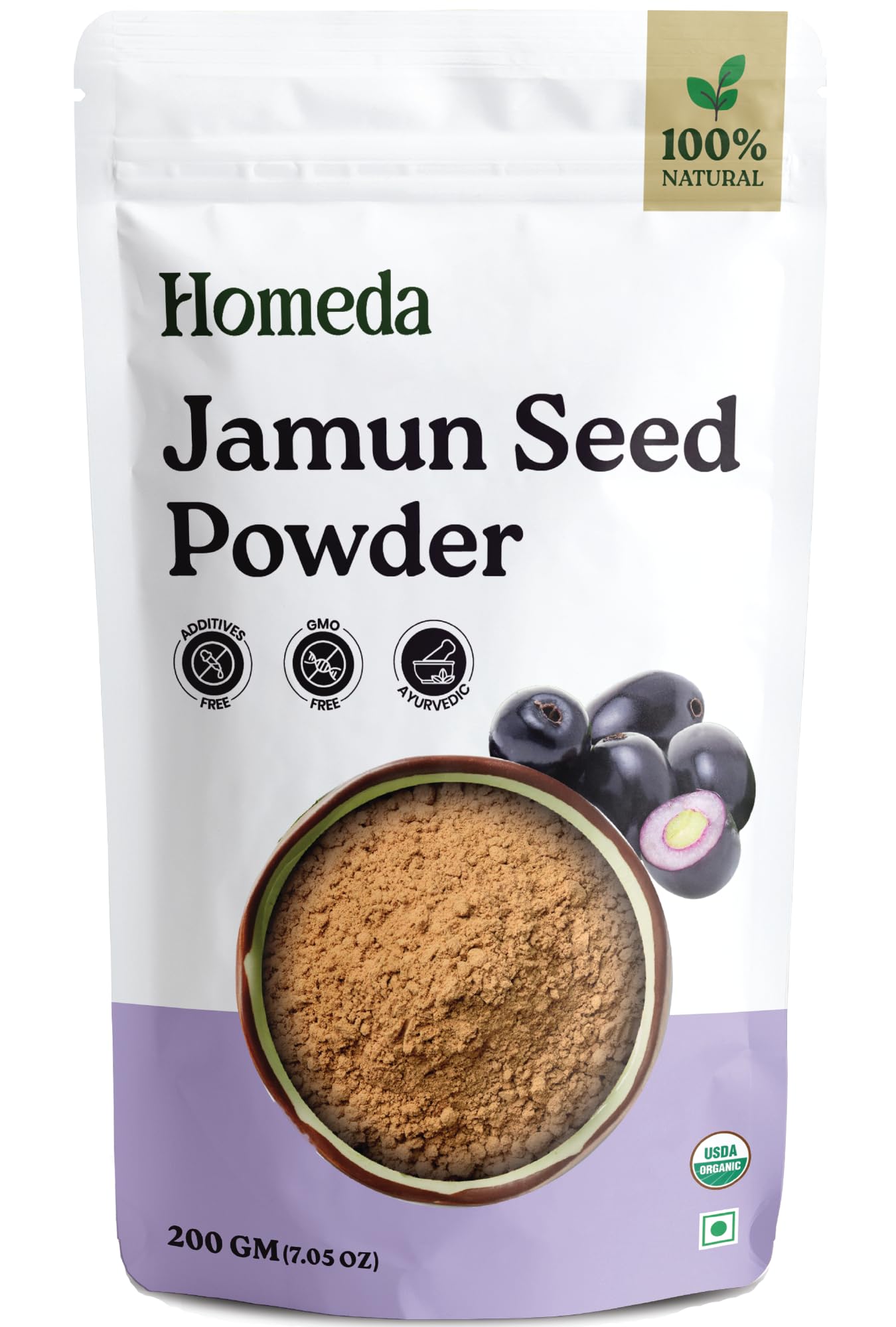 Jamun Seed Powder for Diabetes Control (200g) Organic Black Jamun Guthli Powder for Eating | Kala Java Plum Seeds | Neredu Naval Kottai Guthli-image-10