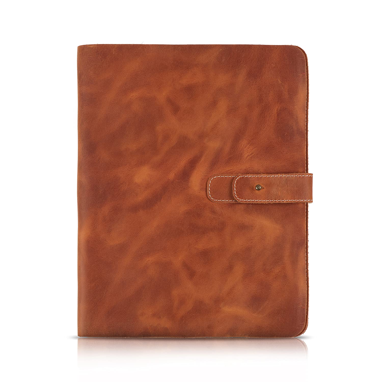 LondoOTTO496 Genuine Leather Tablet Cover with Two Card Slots & Leather Pen/Apple Pencil Holders (Camel, 12.9 Inch)