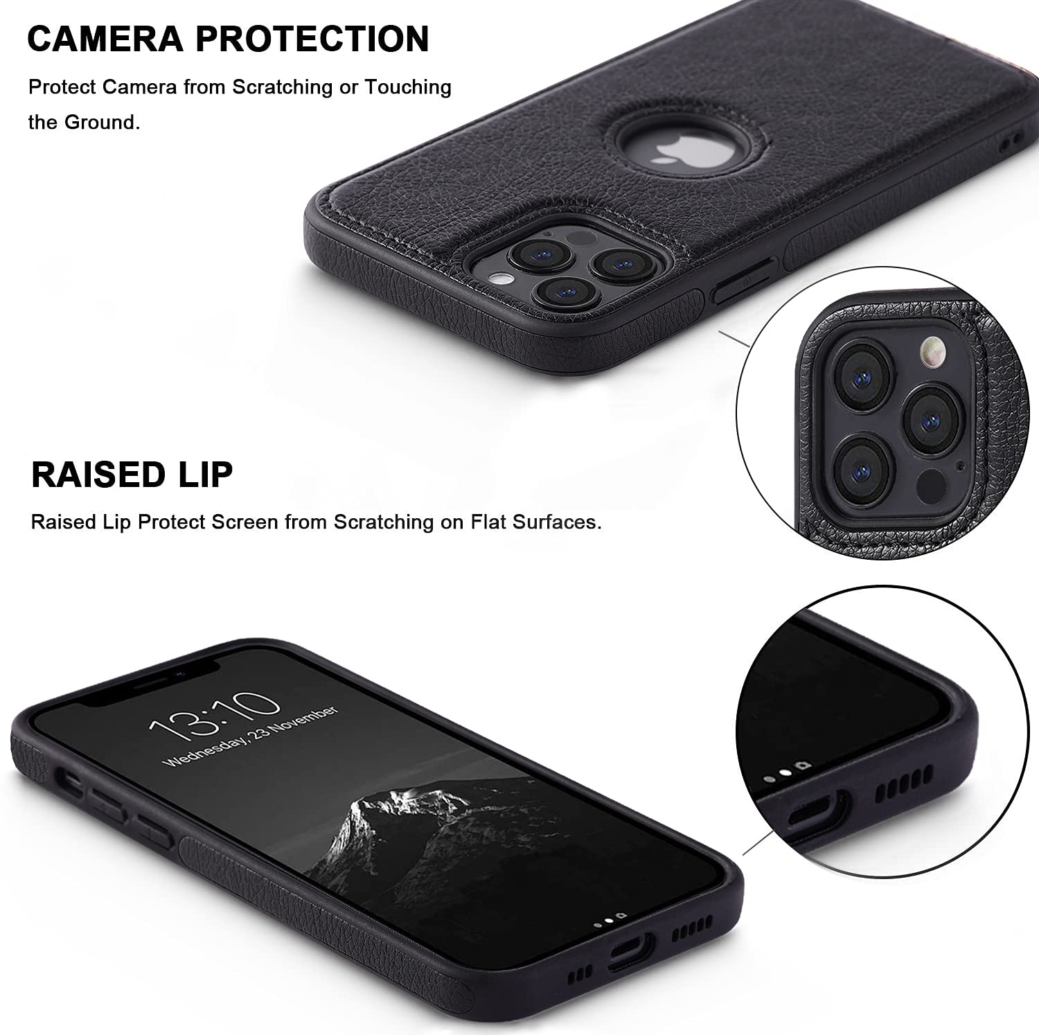 FKIMKF Custodia in vetro compatibile con iPhone 12 Pro Max, sottile retro in vetro flessibile TPU silicone paraurti antigraffio antiurto custodia protettiva per iPhone 12 Pro Max 6,7 pollici (colore