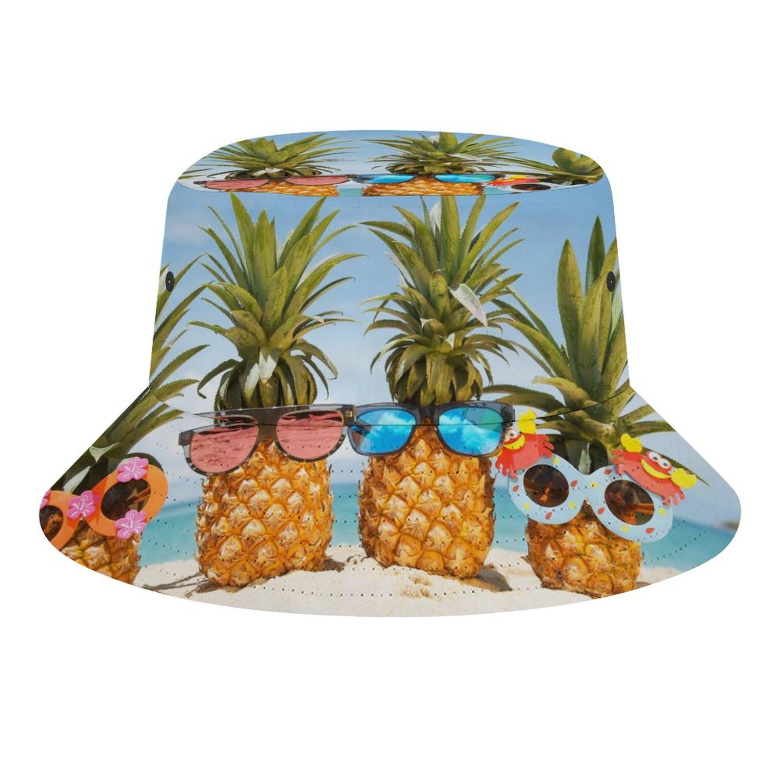 Lurnise Unisex Multi Men‘s Sun Hats Pineapples Women's Bucket Hats Fisherman Hat Outdoor Cap