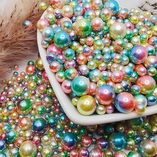 Miniatura 2 de 150 perlas de imitación de ABS sin perforar degradadas para rellenos de jarrón de 0.315 a 0.315 pulgadas, sin agujero, cuentas de maquillaje de