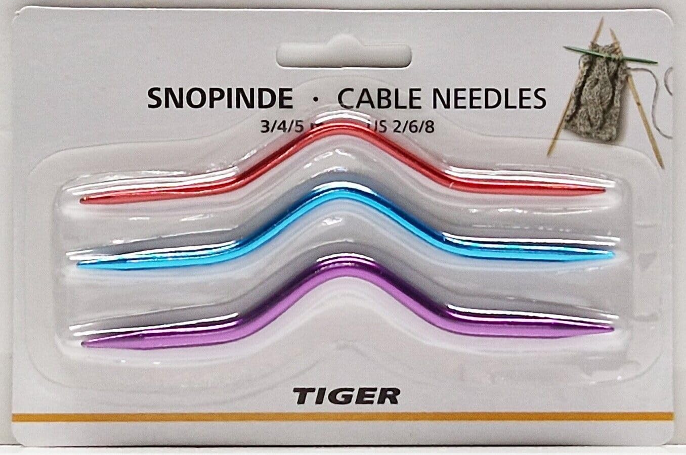Set of 3 Assorted Cable Needles 3mm, 4mm, 5mm, for knittting