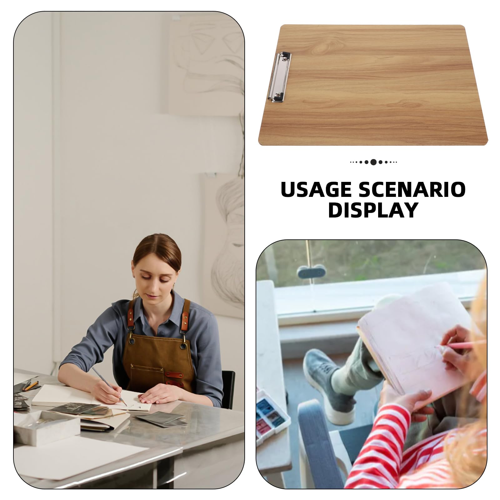 Portablocco Per Disegno A3 In Legno - 2 Pezzi, Con Clip, Per Artisti E Scuola - Foto 11