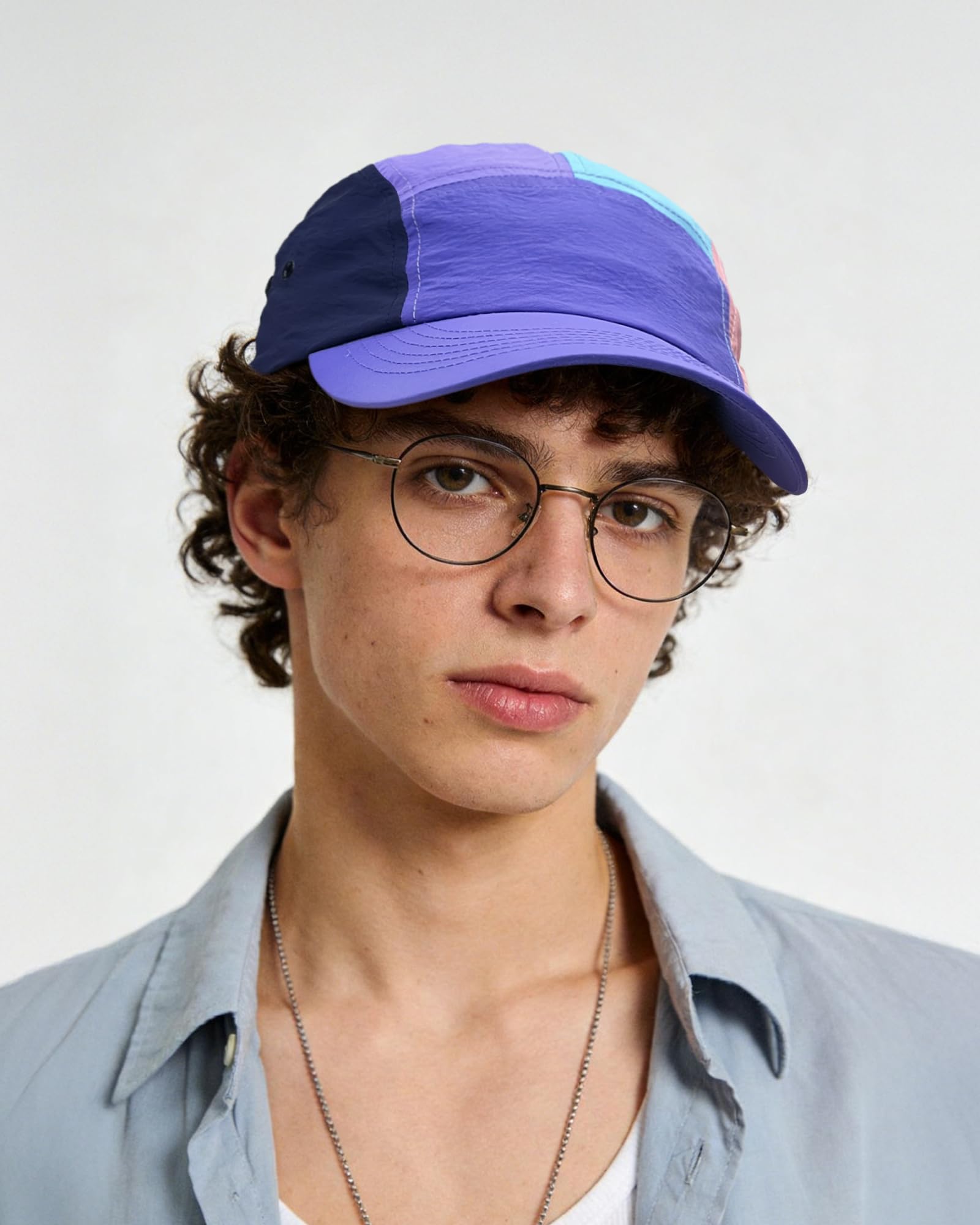 Croogo Cappellino da baseball da uomo a 5 pannelli multicolore UPF 50+ Cappelli da camionista all'aperto in nylon leggero da golf sportivo visiera Hiphop Cap