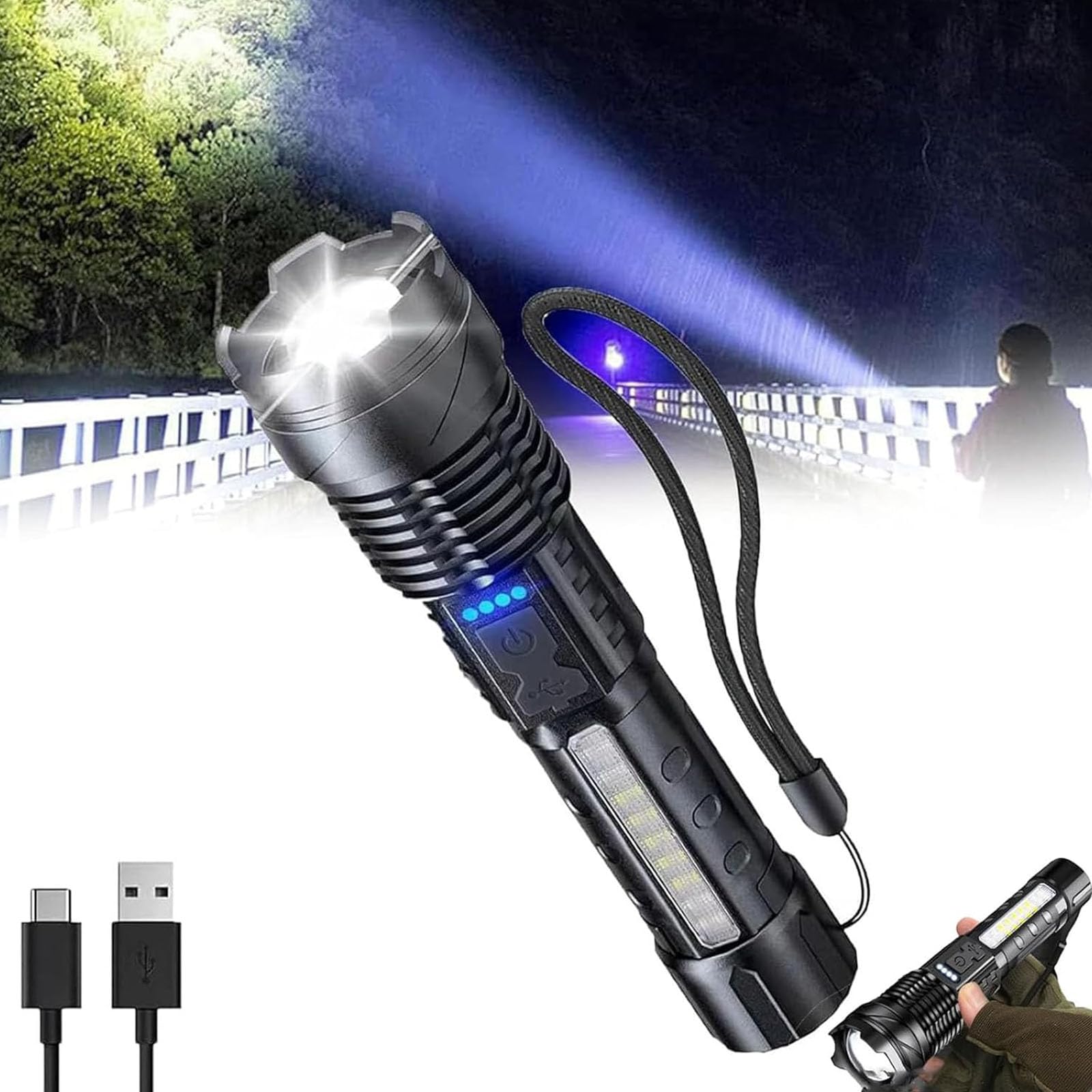 Economicalk Flashlight, Earc Strong Light Flashlight, Tactical Led Flashlight, Flashlights High Lumens, Errck Strong Flash Light (1PC)