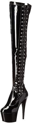 Pleaser ADORE-3050 Blk Str Pat/Blk - 3 UK - Blk Str Pat Blk