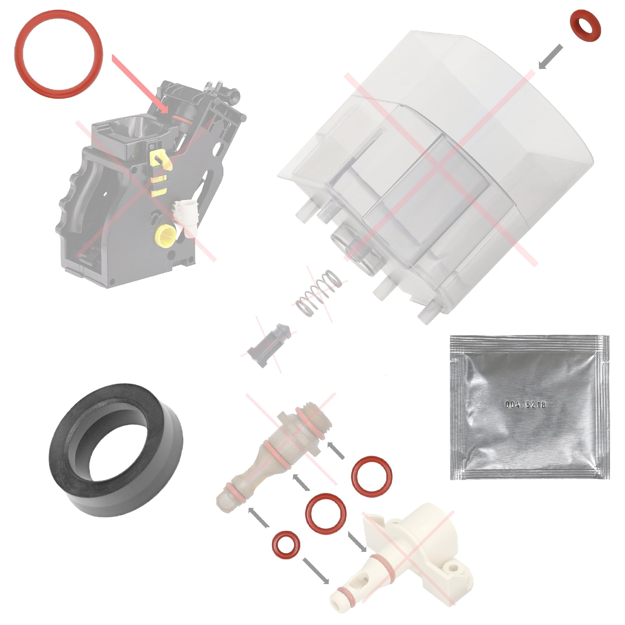 Kit 10 Guarnizioni Di Manutenzione Per Macchina Da Caffè | Compatibile Philips Saeco Gaggia | O-Ring Alimentari Con Grasso E Spazzole | Antiperdita
