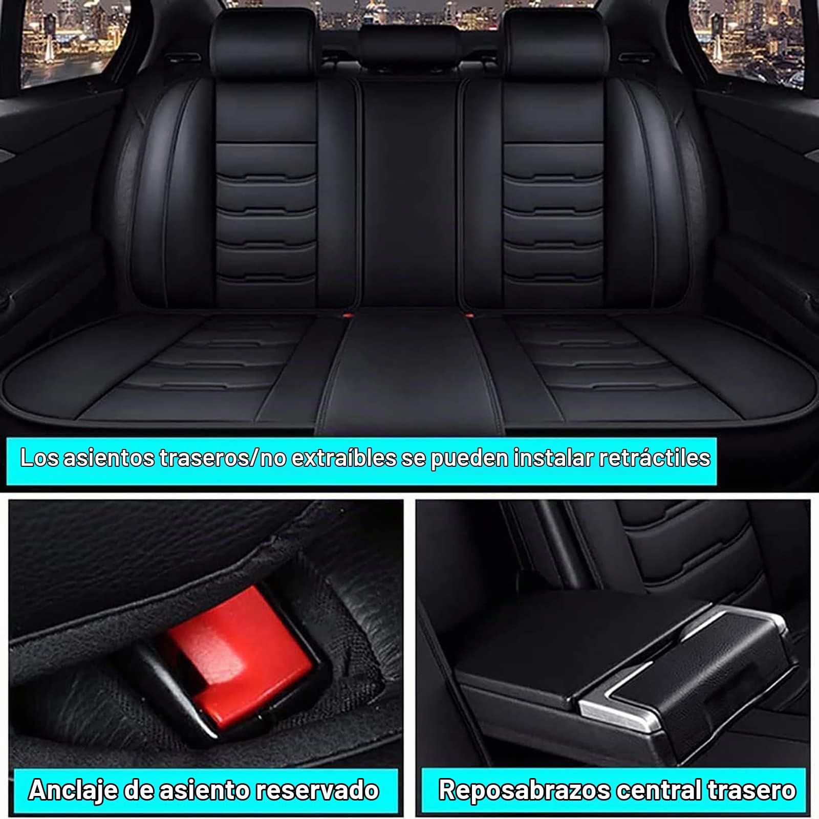 Para Toyota Land Cruiser 120 150 2004 2005-2018 Cuero Fundas Asientos de Coche, Sientos Delanteros Y Traseros Ajustable Desmontable Protector Impermeable Interior Accesorios AutomóViles