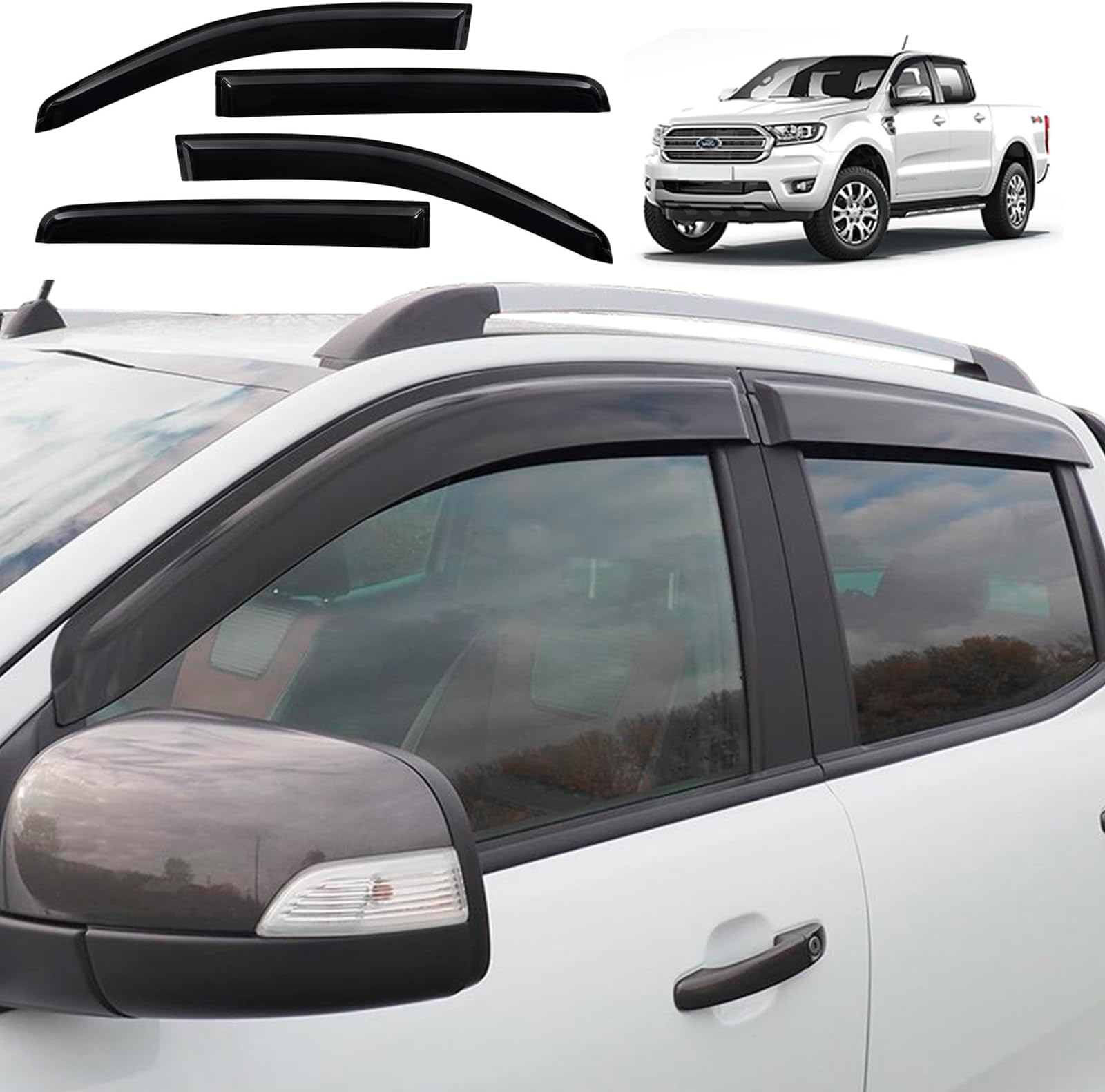 SUERAUTO4X4 Weather Shields for Ford Ranger Accessories PX1 PX2 PX3 ...