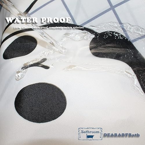 Miniatura 8 de DEARART Bath - Cortina de ducha con borde dorado para baño, 72 x 72 pulgadas, juego de cortina de ducha de tela con ojales y ganchos, 100%