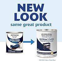 Vista 212 de Rust-Oleum Painter's Touch 1979502 - Pintura de látex, color negro brillante, 1 cuarto de galón