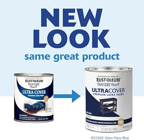 Miniatura 208 de Rust-Oleum Painters Touch, Ultra Cover 2X, 1994502 - Pintura de látex, color almendra, 1 cuarto de galón Almendra brillante