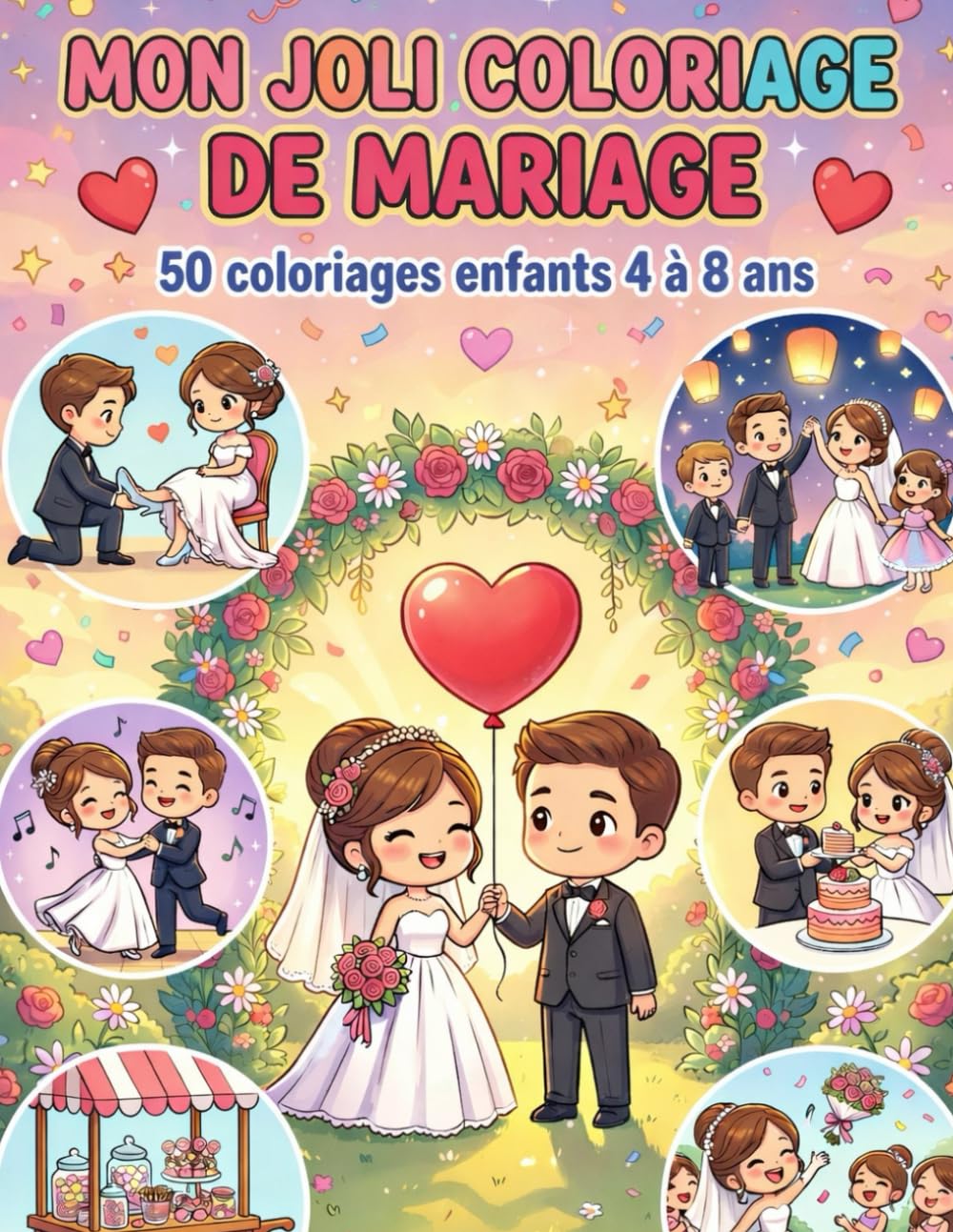 Mon Joli Coloriage de Mariage: 50 coloriages enfants 4 à 8 ans