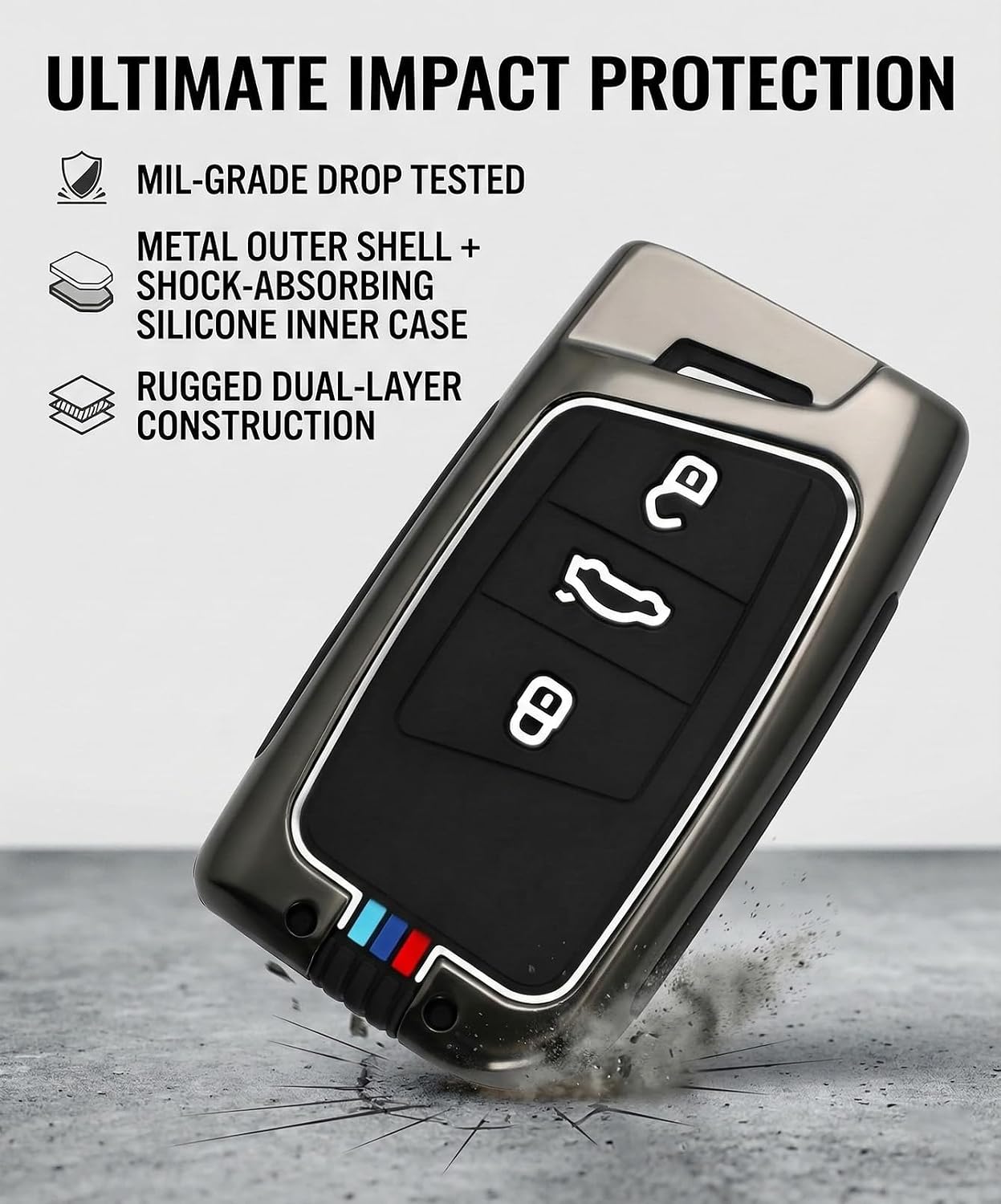 for Volkswagen Key Fob Cover for VW Atlas Jetta Passat 2018-2022 Key Holder Case