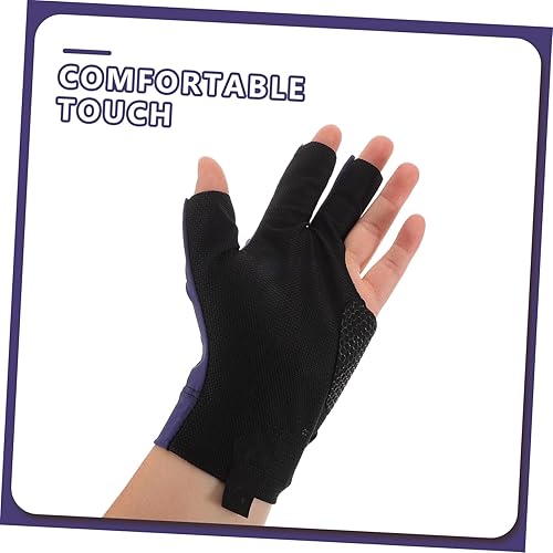 Miniatura 9 de Yardwe Guante de billar para mano izquierda, transpirable, dedos deslizantes, guantes de piscina, ajuste cómodo para control de precisión, pantalla