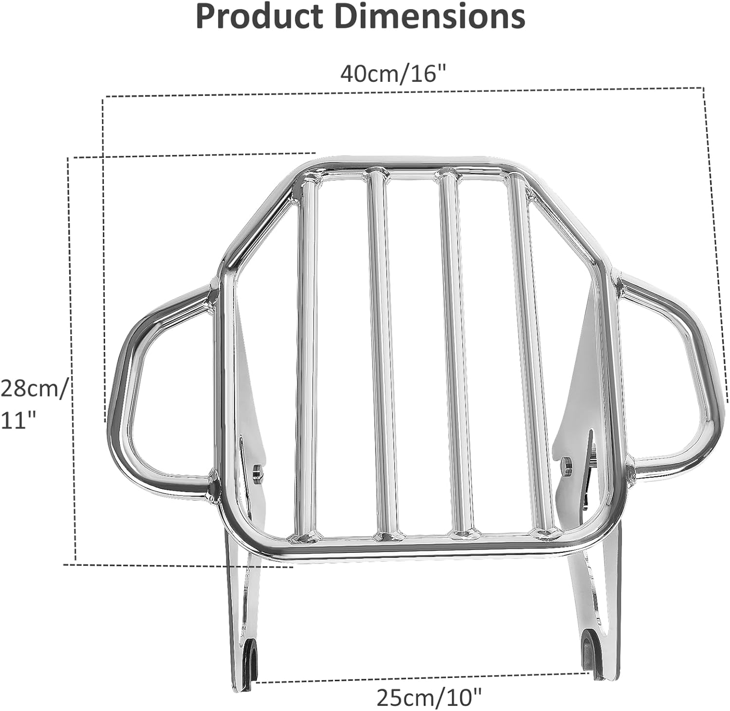 Chrome Detachable Luggage Rack 2-Up Mounting Rack Fit for Harley Touring Road King Street Electra Glide 2009-2025 2021 2020 2019 2018 2017 2016 2015 2014 2013 2012 2011 2022 2023 2024
