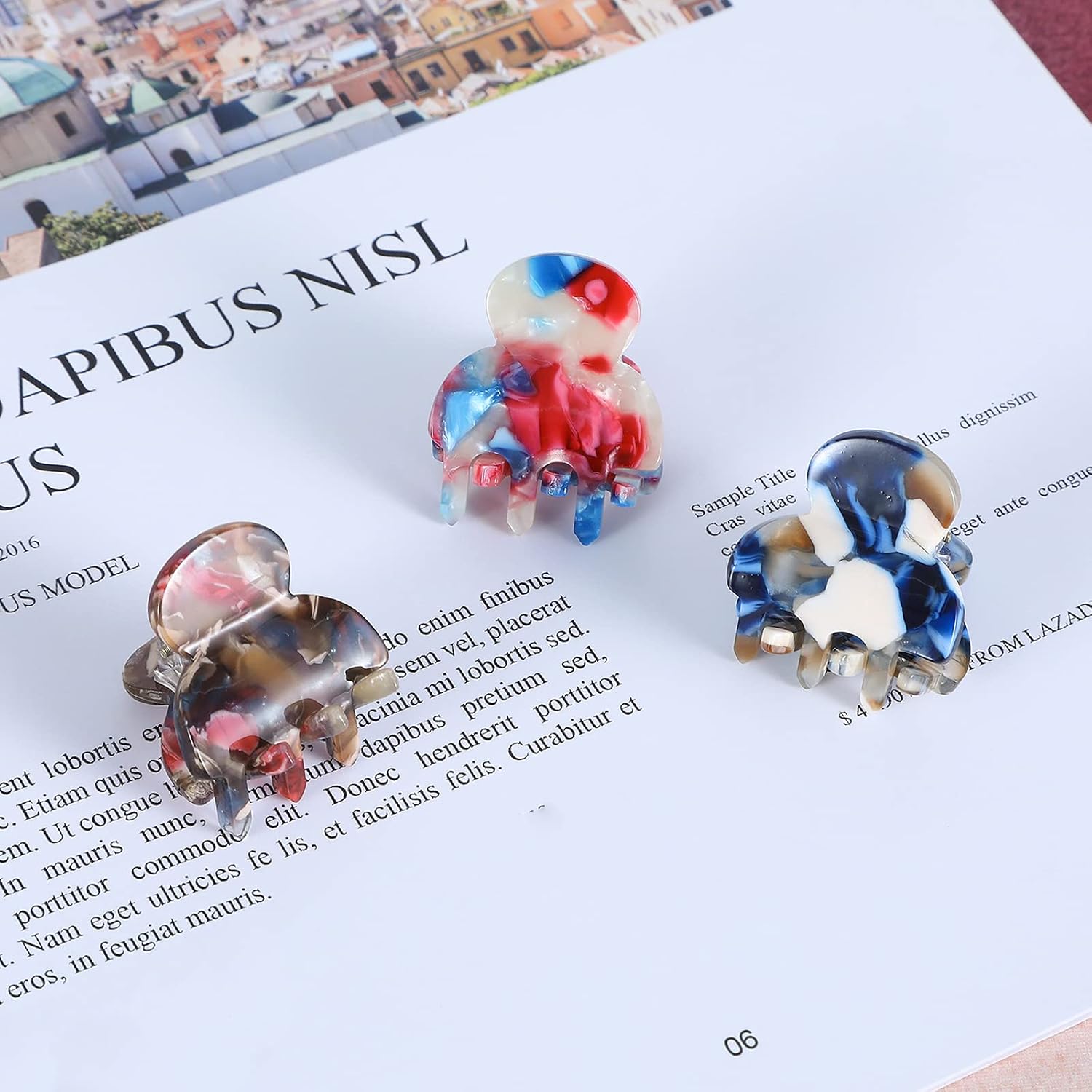 Cobahom Mini Hair Clips and Hair Claws for Women & Girls - Acrylic Jaw Clamps in Flower Colors for Hair Styling image 4