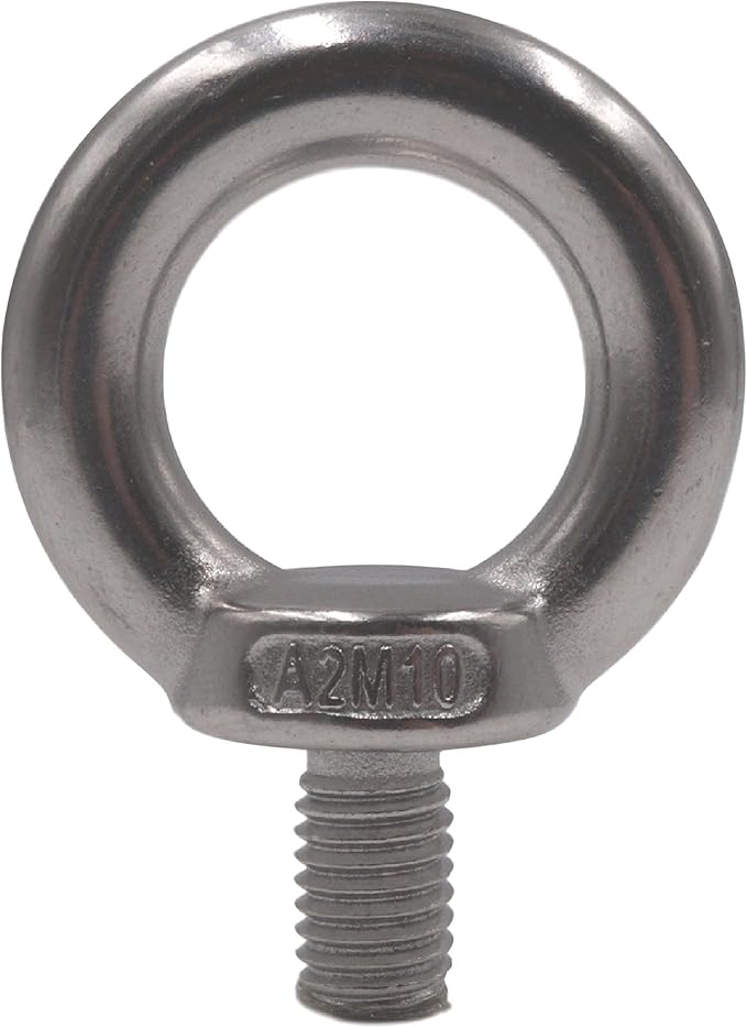 Pack of 5 Eye Bolts DIN 580 V2A Stainless Steel, Ring Bolts, Metric M6